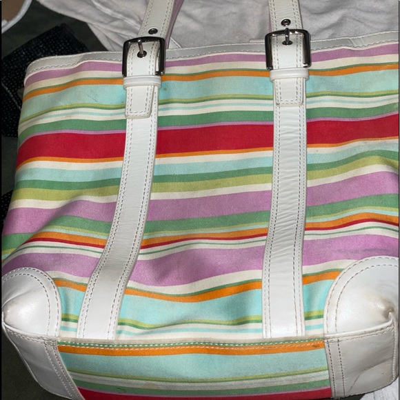 Striped coach purse - Picture 4 of 7